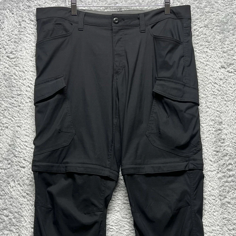 Eddie Bauer Pants Mens 36x32 Black Rainier Convertible Cargo Hiking Outdoor